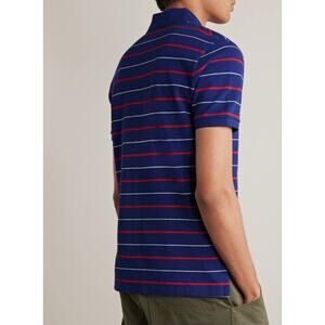 💙 Polo Ralph Lauren Men’s L Blue Striped Polo Shirt – VTG Y2K Pima Cotton – EUC